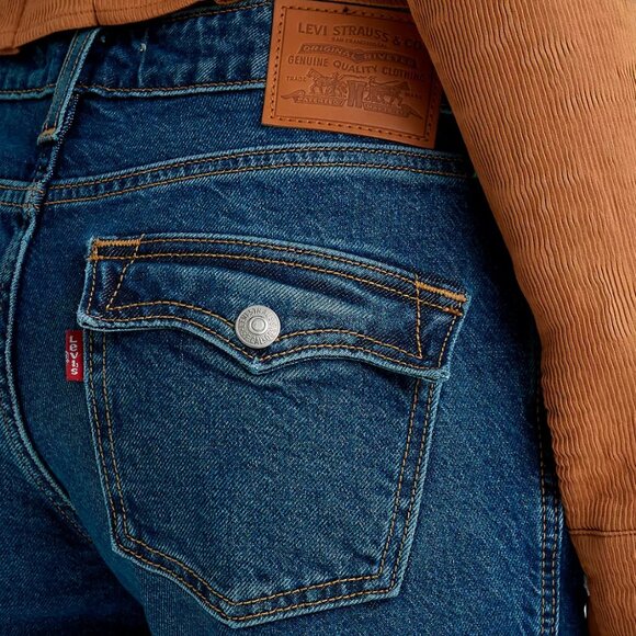 Levis Noughties Bootcut Flare Bell Jeans Flap Pockets Y2K Bell Denim | Blue | 29 - Picture 3 of 14